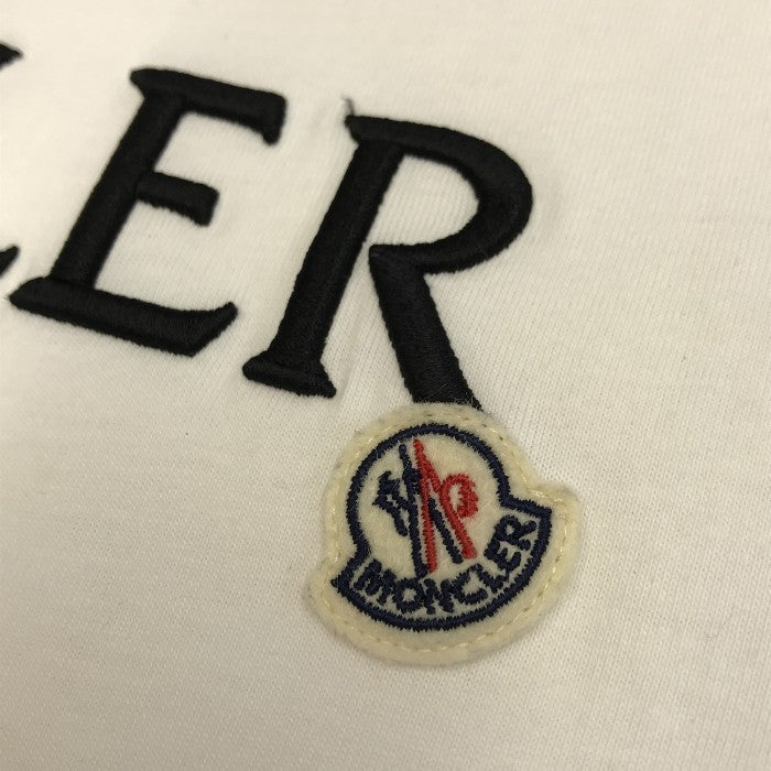 MONCLER モンクレール Tシャツ レディース コットン 半袖 ロゴ シンプル ホワイト XSサイズ 110938C00009 829HP 中古 T1