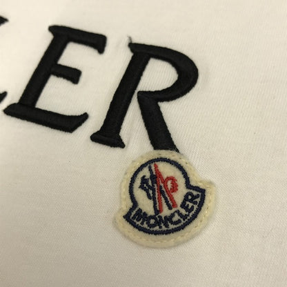 MONCLER モンクレール Tシャツ レディース コットン 半袖 ロゴ シンプル ホワイト XSサイズ 110938C00009 829HP 中古 T1