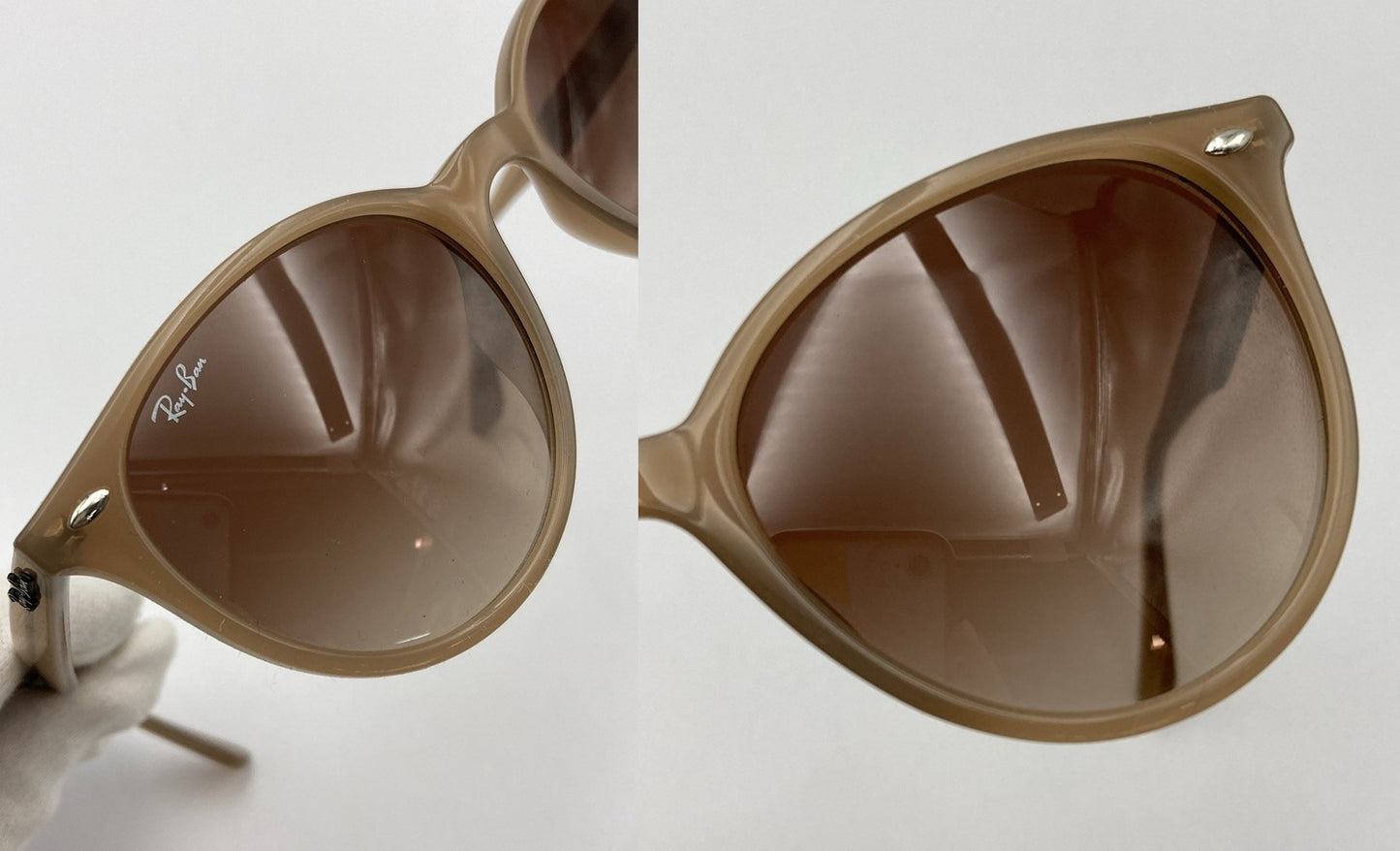 Ray Ban レイバン サングラス RB4305F 616613 53 オパールベージュ 中古 D4