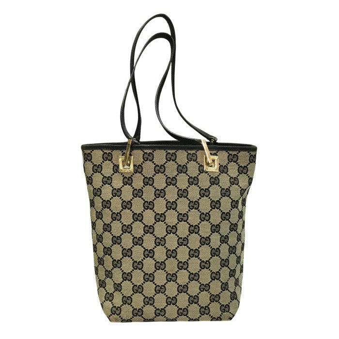GUCCI グッチ GGキャンバス トートバッグ レディース セミショルダー デイリーユース ブラック 002058 中古 T1