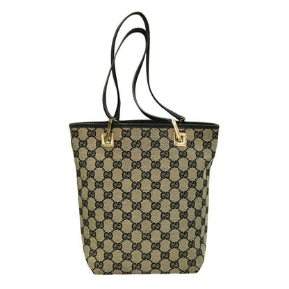 GUCCI グッチ GGキャンバス トートバッグ レディース セミショルダー デイリーユース ブラック 002058 中古 T1