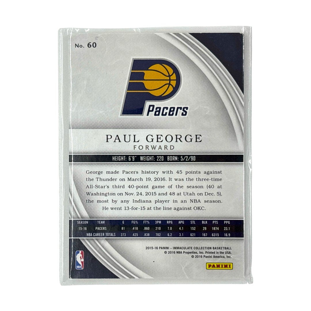 PANINI NBAカード IMMACULATE COLLECTION PAUL GEORGE INDIANA PACERS 36/99 #60 中古 IT1