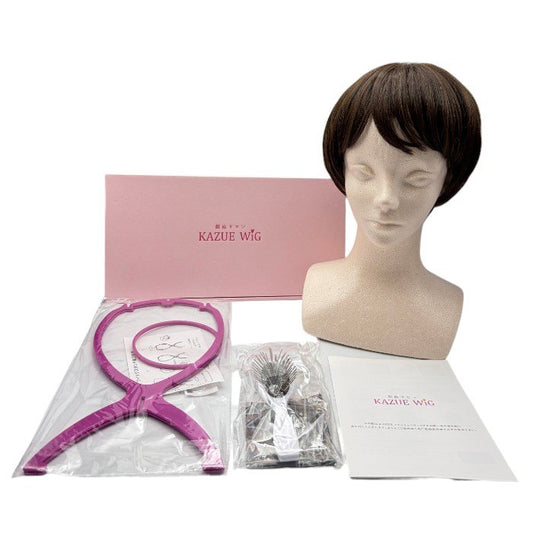 銀座サロン KAZUE WIG カズエ ウィッグ ショート レディース ショート フルウィッグ ブラウン かつら 中古 W４