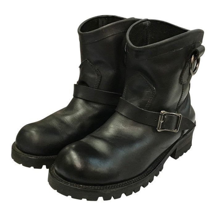 JACK ROSE × SLOW WEAR LION エンジニアブーツ メンズ レザー 別注 ショート ブラック Mサイズ OB-8967JS 中古 T1