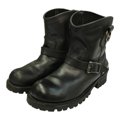 JACK ROSE × SLOW WEAR LION エンジニアブーツ メンズ レザー 別注 ショート ブラック Mサイズ OB-8967JS 中古 T1