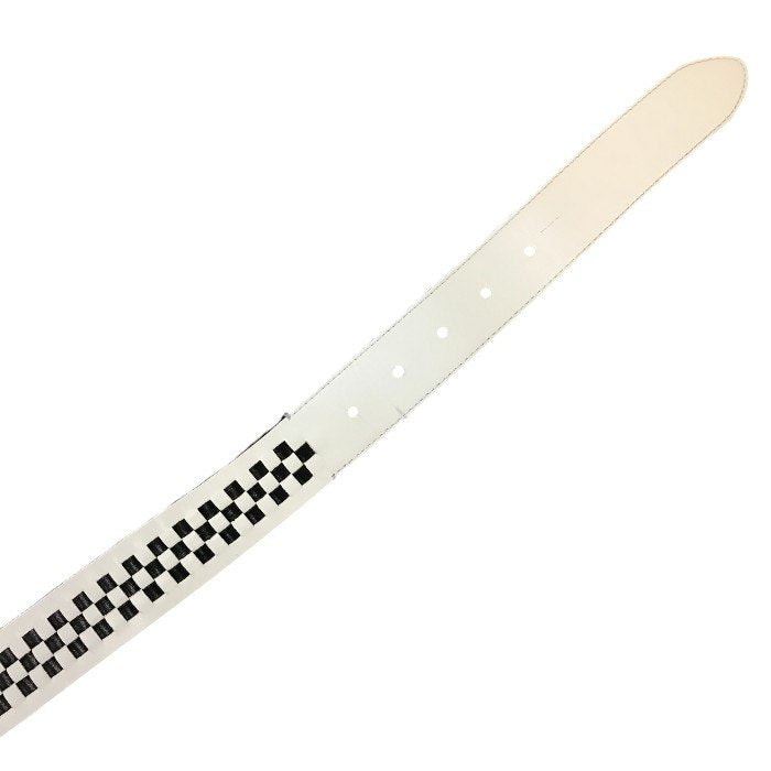 Vivienne Westwood MAN ヴィヴィアンウエストウッドマン ベルト メンズ レザー トップ式 スカル チェック ホワイト/ブラック 中古 T1