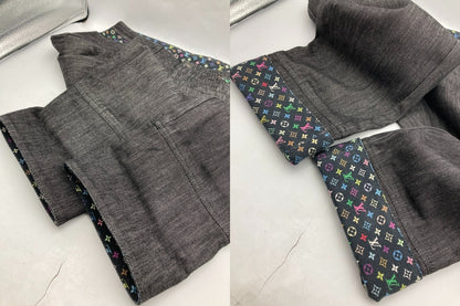 LOUIS VUITTON ルイヴィトン モノグラム マルチカラー クロップド デニムパンツ RW091W WOPA02DAZ サイズ38 レディース 中古 D4