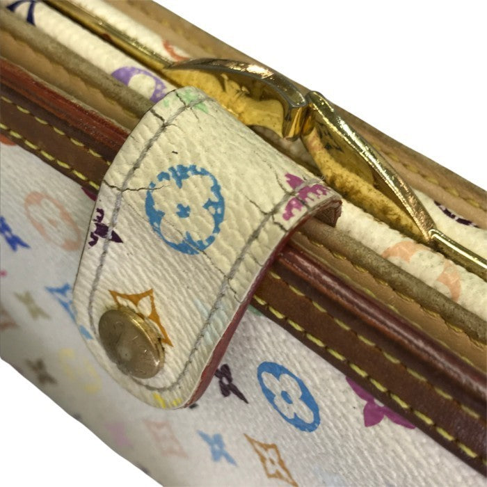 LOUIS VUITTON ルイヴィトン マルチカラー ポルトフォイユ ヴィエノワ 財布 レディース 2つ折り がま口 ホワイト M92987 中古 T1
