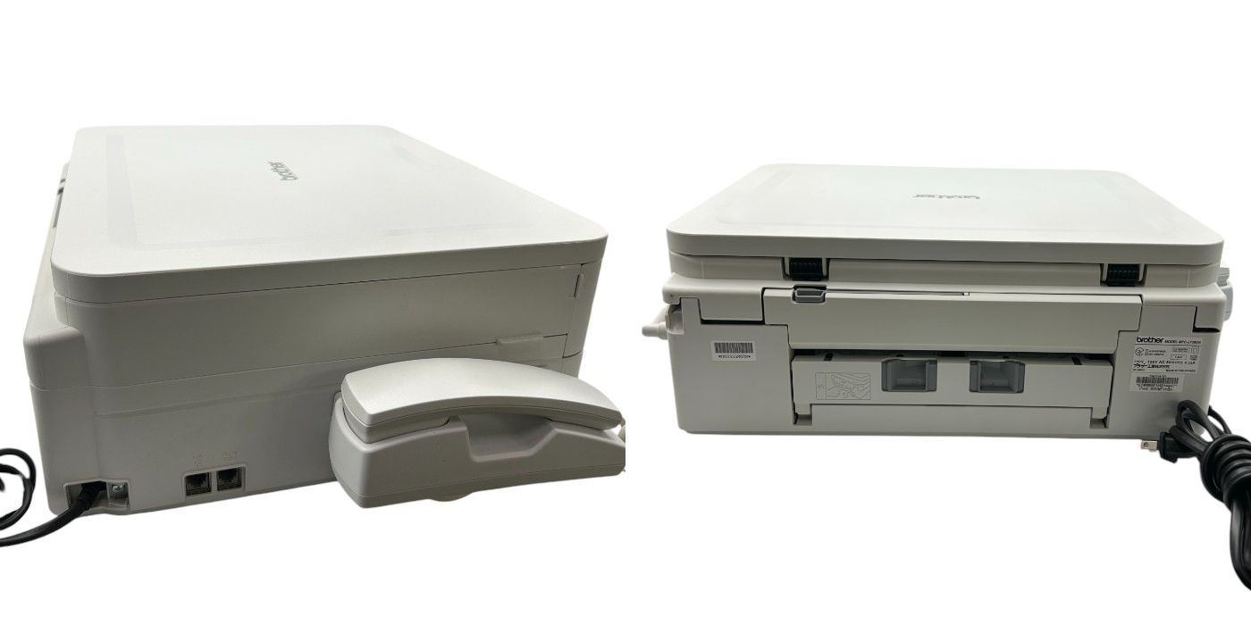 ブラザー プリンター A4 インクジェット複合機 MFC-J738DN FAX 電話機 子機1台付き 無線LAN brother プリビオ ファックス コピー ホワイト 中古 W４