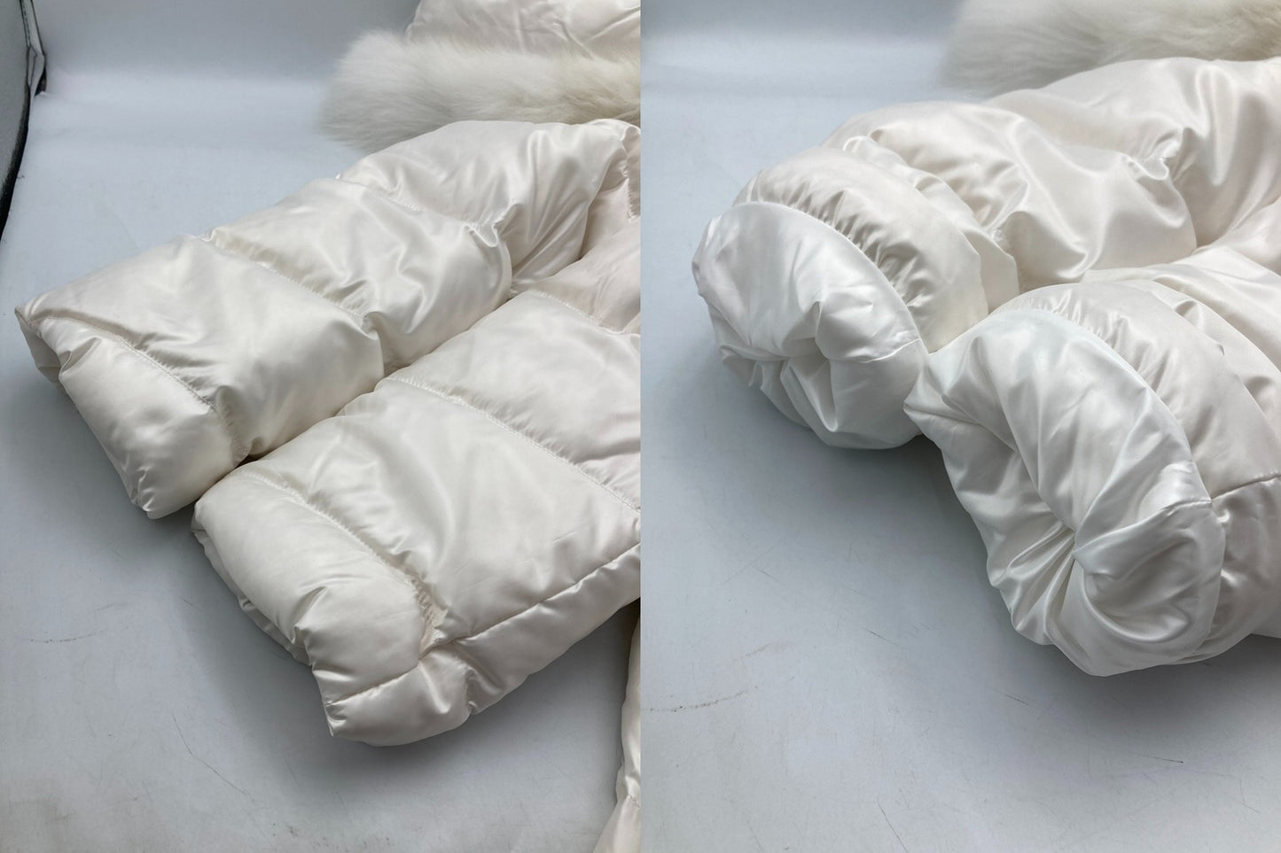 Super Beauty スーパービューティー ブルーフォックスファー ダウンコート ホワイト レディース サイズ40 中古 D4