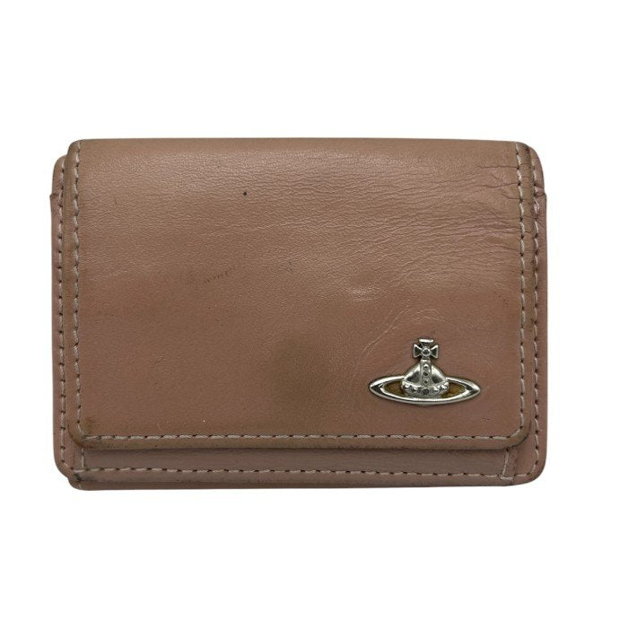 Vivienne Westwood ヴィヴィアンウエストウッド レザー 三つ折り財布 本革 コンパクト ミニ レディース 中古 W4
