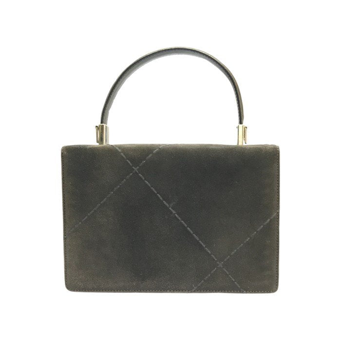 Salvatore Ferragamo フェラガモ ハンドバッグ レディース スウェード 2way ショルダーバッグ ミニサイズ ダークブラウン/グレー DY-219767 中古 T1