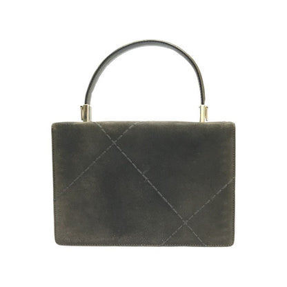 Salvatore Ferragamo フェラガモ ハンドバッグ レディース スウェード 2way ショルダーバッグ ミニサイズ ダークブラウン/グレー DY-219767 中古 T1