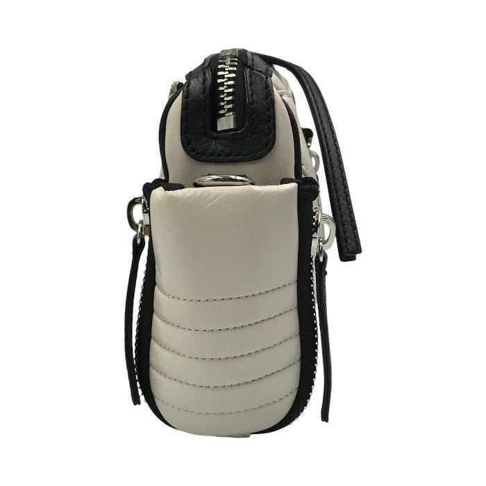 DIESEL ディーゼル LE-ZIPPER ショルダーバッグ レディース クラッチ レザー チェーン 斜め掛け 2way ジップ モノトーン ホワイト/ブラック 中古 T1