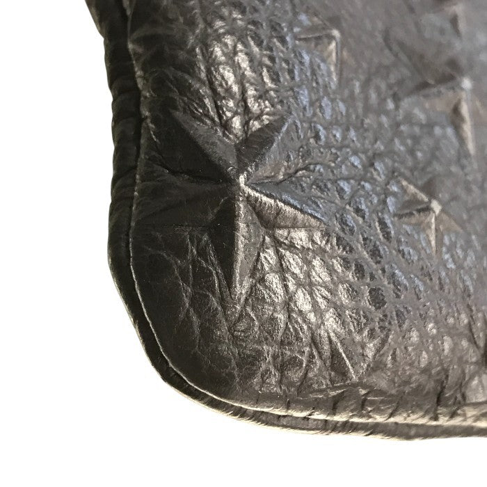 JIMMY CHOO ジミーチュウ DEREK クラッチバッグ ユニセックス デレク レザー セカンドバッグ スター星柄 エンボススタッズ ブラック 中古 T1