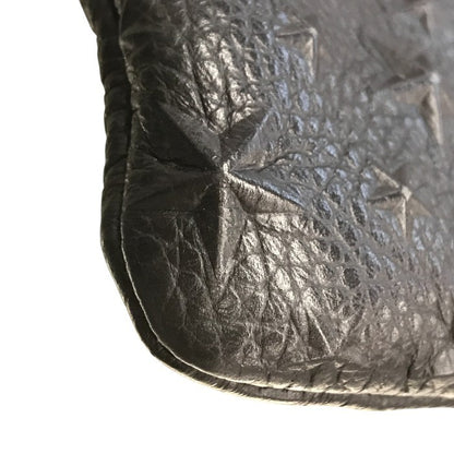 JIMMY CHOO ジミーチュウ DEREK クラッチバッグ ユニセックス デレク レザー セカンドバッグ スター星柄 エンボススタッズ ブラック 中古 T1