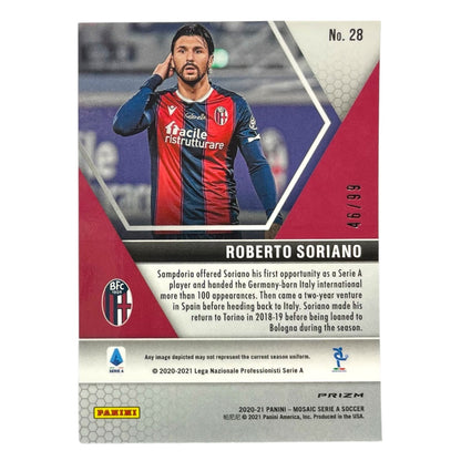 PANINI サッカーカード MOSAIC SERIE A PRIZM ROBERTO SORIANO BOLOGNA /99 #28 中古 IT2