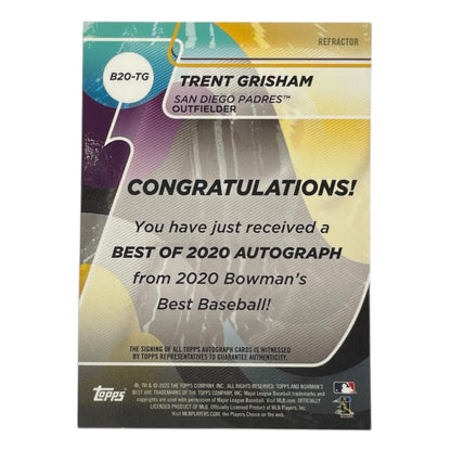 TOPPS MLBカード BOWMAN'S BEST TRENT GRISHAM SAN DIEGO PADRES #B20-TG 中古 IT2