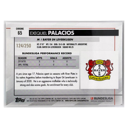 TOPPS サッカーカード CHROME EXEQUIEL PALACIOS BAYER 04 LEVERKUSEN /250 #65 中古 IT1