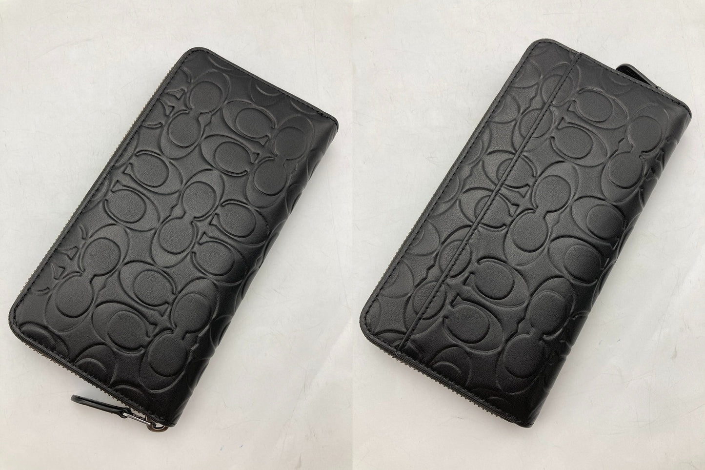 COACH コーチ エンボスド シグネチャー アコーディオン ジップウォレット CE551 長財布 メンズ 中古 D4