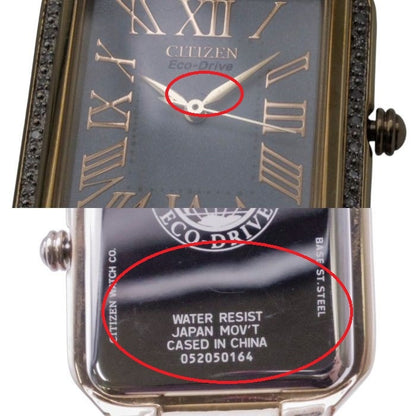 CITIZEN Eco-Drive レディース アナログ ソーラー 腕時計 レザー E031-S117798 中古 a1