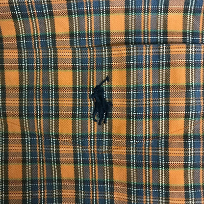 Ralph Lauren ラルフローレン シャツ メンズ 長袖 チェック オレンジ/ネイビー Lサイズ トップス ビッグシャツ 中古 W1