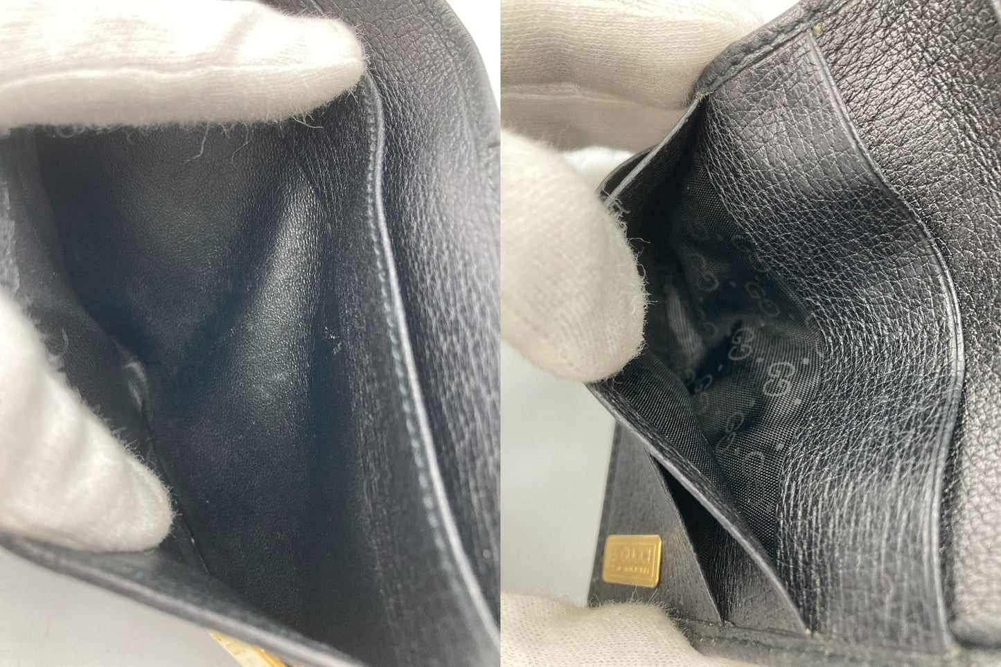 GUCCI グッチ インターロッキングG シェリーライン 2つ折り財布 中古 D4