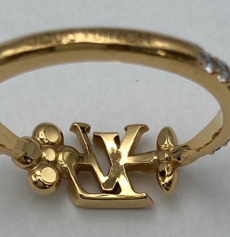 LOUIS VUITTON ルイヴィトン リング LV アイコニック M1461L サイズL ゴールドカラー 中古 D4