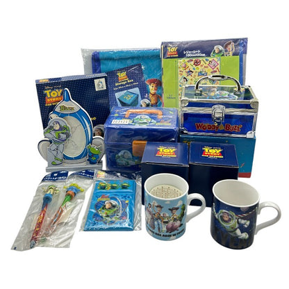 TOY STORY トイストーリー マグカップ マスコットボールペン 写真立て ミラー ボックス レジャーシート セット ディズニー ウッディ バズライトイヤー インテリア 雑貨中古 W４