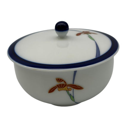 香蘭社 オーキッドレース 蓋付き湯吞揃い 5客 食器 和食器 湯呑 中古 W1