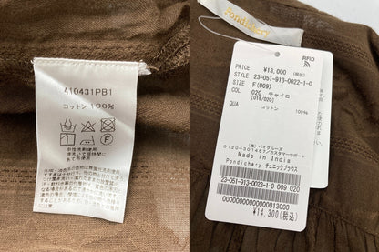 SLOBE IENA Pondichery スローブイエナ ポンディシェリ チュニックブラウス 410431PB1 フリーサイズ 中古 D4