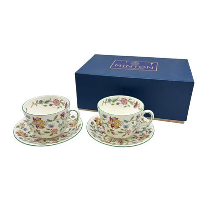 MINTON ミントン ハドンホール カップ&ソーサー ペア 洋食器 ブランド ティー 紅茶 花柄 中古 W1