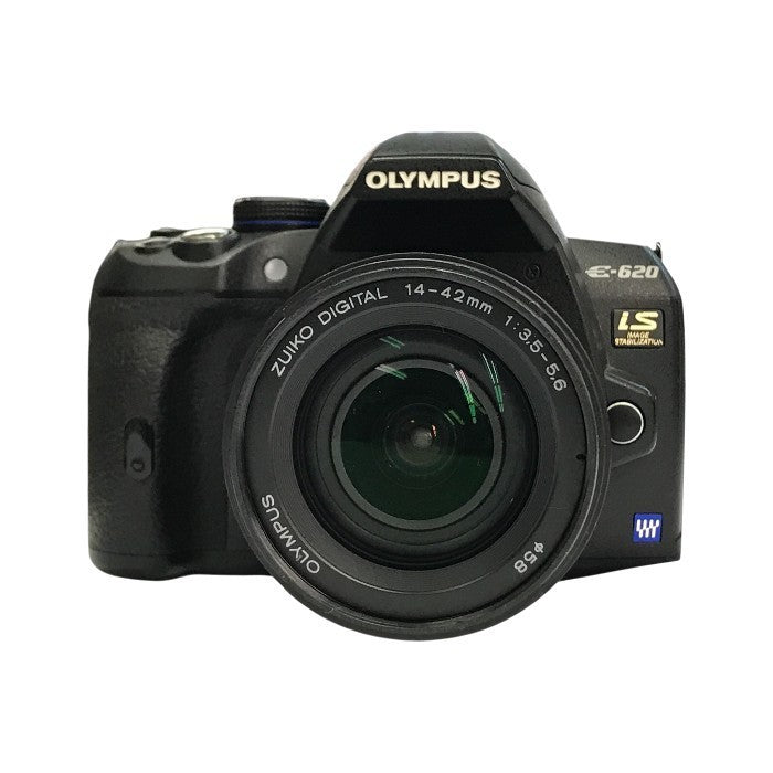 OLYMPUS デジタル一眼カメラ ダブルズームキット ブラック 標準/望遠レンズセット 2.7インチ可動式液晶 E-620 中古 T1