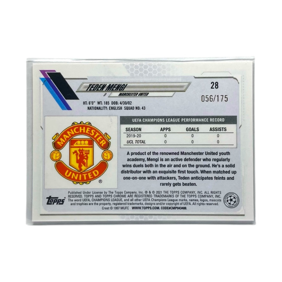 TOPPS サッカーカード CHROME TEDEN MENGI MANCHESTER UNITED /175 #28 中古 IT2