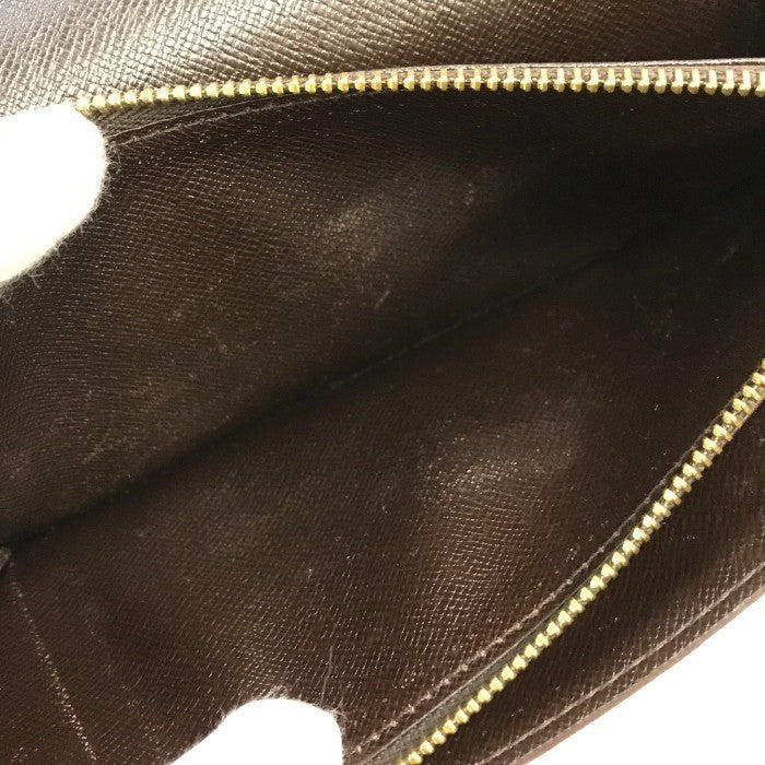 LOUIS VUITTON ルイヴィトン ダミエ エベヌ ポルトフォイユサラ 長財布 2つ折り 旧型 ブラウン N61734 中古 T1