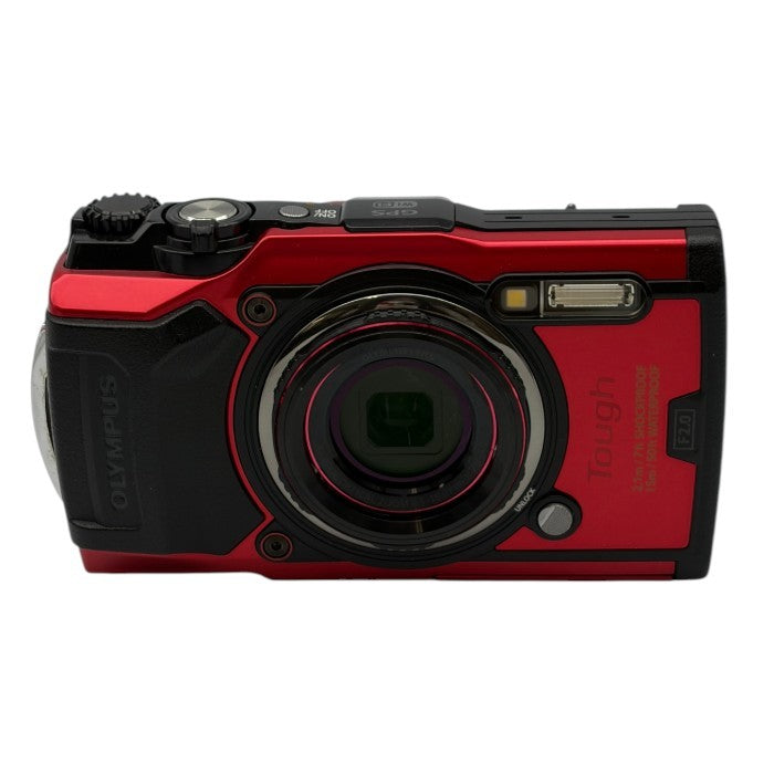 OLYMPUS デジタルカメラ Tough TG-6 レッド 1200万画素CMOS F2.0 15m 防水 100kgf耐荷重 GPS 内蔵Wi-Fi TG-6RED オリンパス デジカメ 水中撮影 アウトドア 防じん 耐衝撃 中古 W1