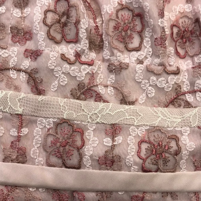 TOCCA トッカ ワンピース レディース 春夏 ノースリーブ 膝丈 花柄 総柄 ドレス 刺繍 ピンク 2サイズ OPTOBA0245 中古 T1