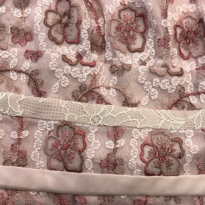 TOCCA トッカ ワンピース レディース 春夏 ノースリーブ 膝丈 花柄 総柄 ドレス 刺繍 ピンク 2サイズ OPTOBA0245 中古 T1