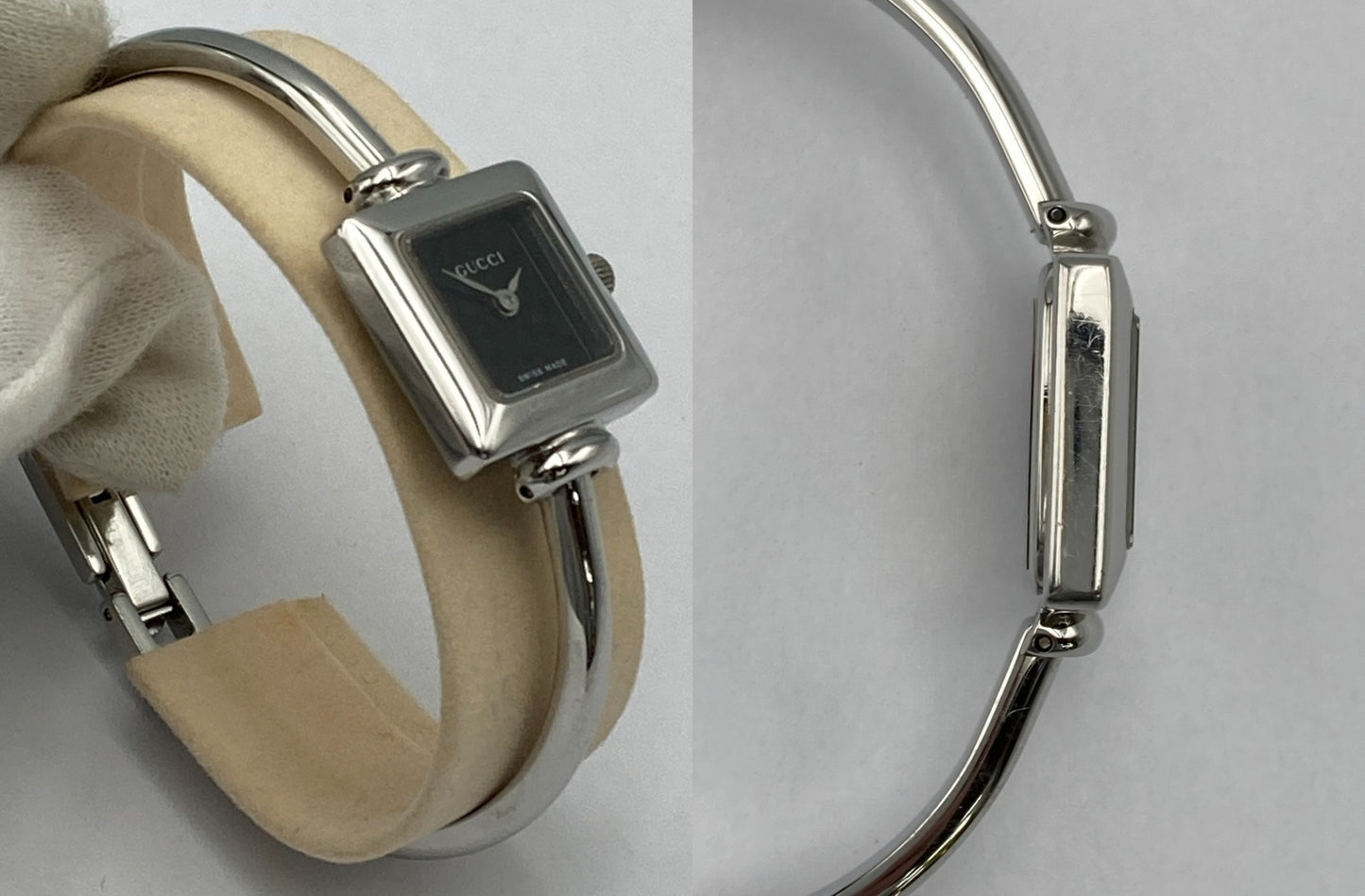 GUCCI グッチ バングルウォッチ スクエア クォーツ 1900L 中古 D4