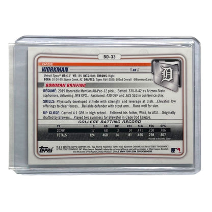 TOPPS MLBカード BOWMAN CHROME 1ST GAGE WORKMAN DETROIT TIGERS /99 #BD-33 中古 IT2