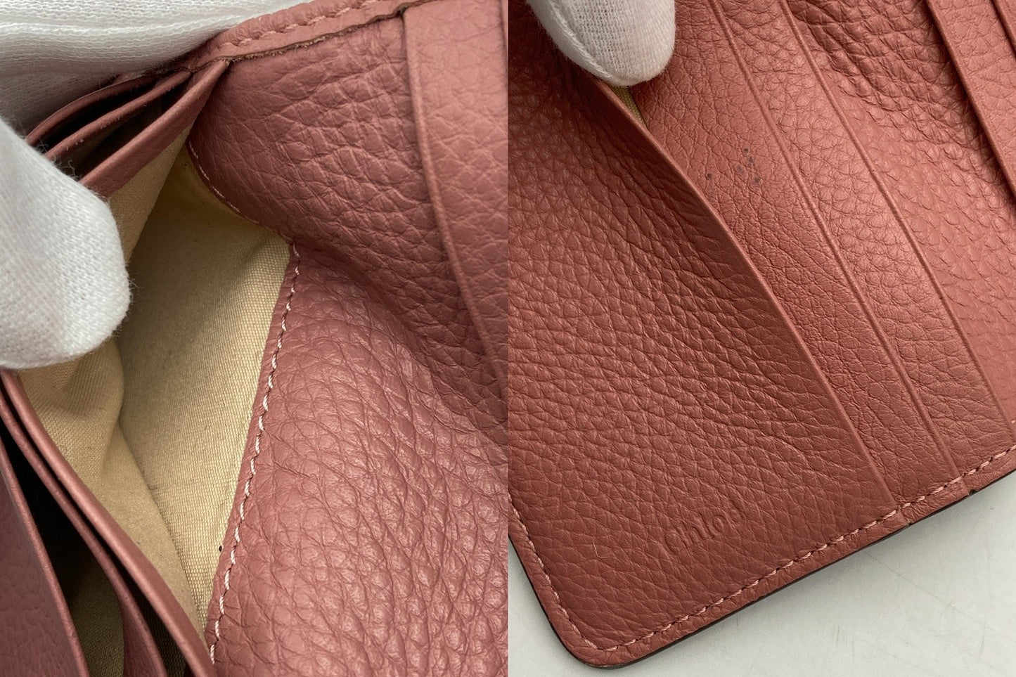 Chloe クロエ グレインレザー アルファベット スモールトリフォールド 3つ折り財布 中古 D4