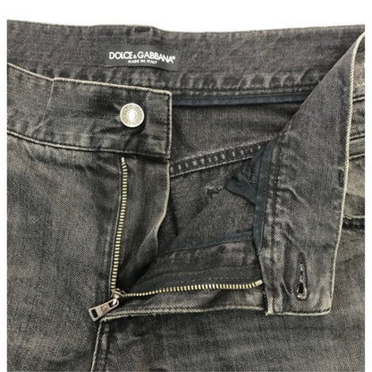 DOLCE&GABBANA ドルチェ&ガッバーナ デニムパンツ メンズ ダメージ加工 ジーンズ ブラックデニム 50サイズ G374LP G8G92 中古 T1
