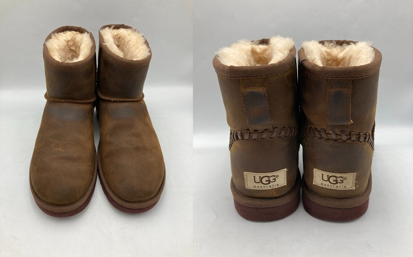 UGG CLASSIC MINI DECO アグ クラシックミニ デコ ムートンブーツ 1003945 サイズ26cm 中古 D4