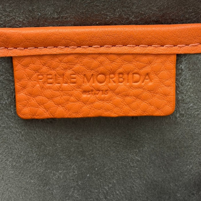 PELLE MORBIDA ペッレモルビダ セカンドバッグ クラッチバッグ 鞄 バッグ レザー 本革 オレンジ メンズ 中古 W４