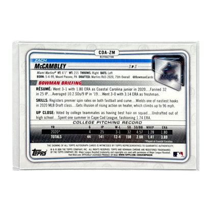 TOPPS MLBカード BOWMAN CHROME 1ST ZACH McCAMBLEY MIAMI MARLINS /499 #CDA-ZM 中古 IT1