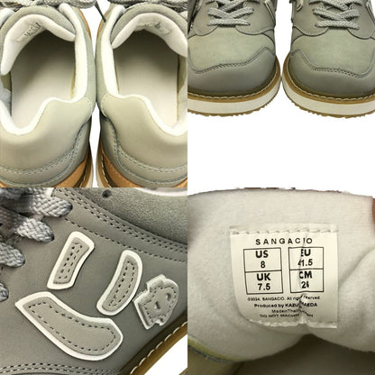 SANGACIO サンガッチョ にゅ Crepe Gray スニーカー メンズ レザー ローカット クレープ グレー 26.0cm 中古 T1