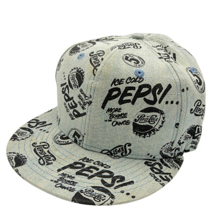 NEWERA ニューエラ × Pepsi ペプシ キャップ メンズ コットン デニム 帽子 ライトブルー 希少 カジュアル コラボ 中古 W1