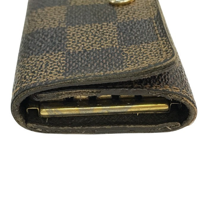 LOUIS VUITTON ルイヴィトン ダミエ ミュルティクレ4 キーケース ユニセックス 4連 コンパクト ブラウン N62631 中古 T1