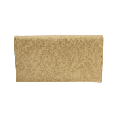 BVLGARI ブルガリ 長財布 ユニセックス 2つ折り ロゴクリップ レザー ベージュ 中古 T1