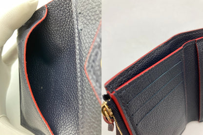 LOUIS VUITTON ルイヴィトン モノグラム・アンプラント ポルトフォイユヴィクトリーヌ マリーヌルージュ 三つ折り財布 M64577 中古 D4